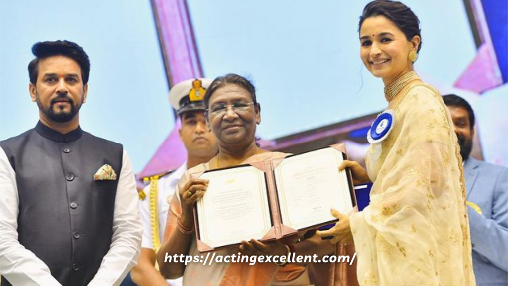 Bollywood Actress Alia Bhatt again wore her wedding saree at the National Film Awards