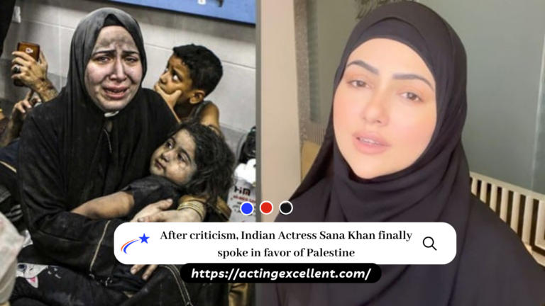 After criticism, Indian Actress Sana Khan finally spoke in favor of Palestine