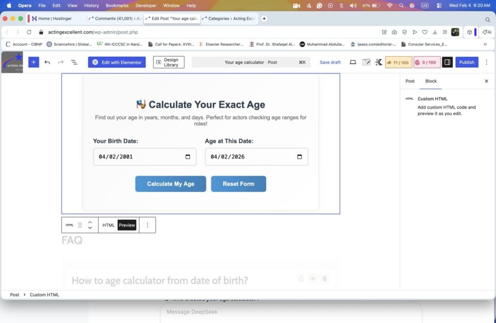 Your age calculator